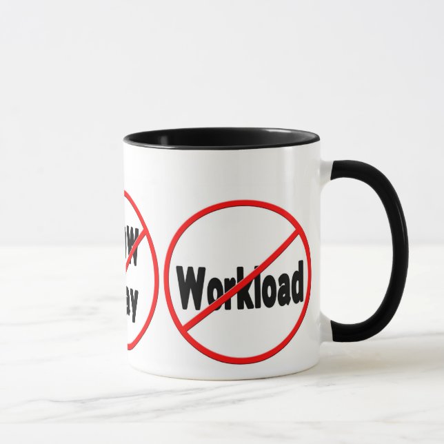 TAZA OFFICE HUMOR MUG - ANTI/REUNIONES/BAJO PAGO/TRABAJ (Derecha)
