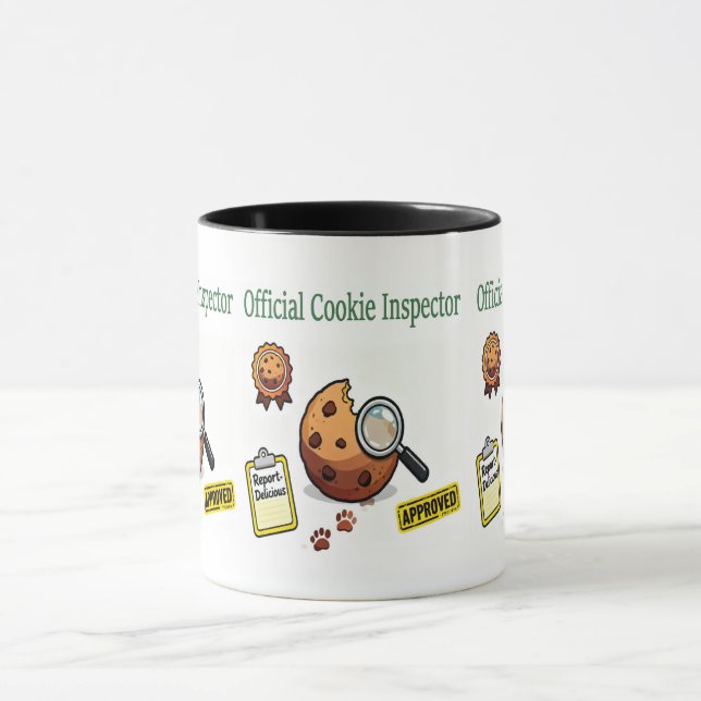 Taza Official Cookie Inspector Mug – Funny Coffee Cup  (Centro)