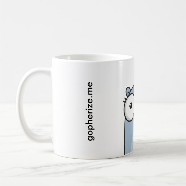 Taza oficial de Gopherize.me (Izquierda)