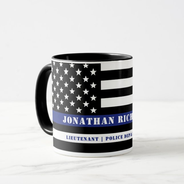 Taza Oficial de policía de la Línea Azul delgada (Anverso izquierdo)