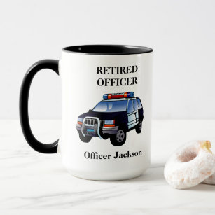 Taza Oficial de policía jubilado personalizado Coffee M