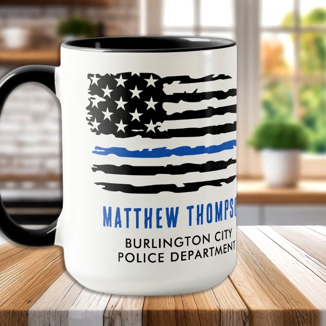 Taza Oficial de policía personalizado con bandera delga (Subido por el creador)