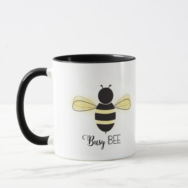 Taza Oficina de oficina de Ilustracion Whimsical Bee Bu (Izquierda)