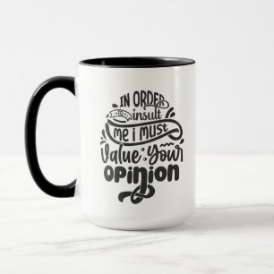 Taza Oficina de valores de opinión divertida