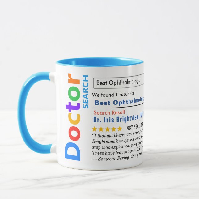 Taza Oftalmólogo divertido personalizado (Izquierda)