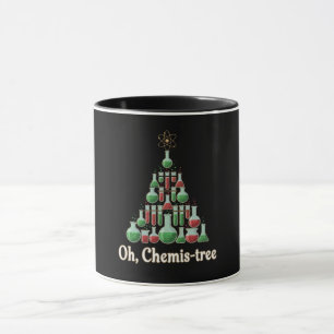 Taza Oh Árbol Químico Ciencia Divertida Química Navidad