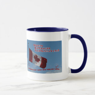 Taza Oh Canadá...Feliz Día de Acción de Gracias-Bandera
