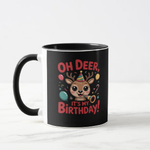 Taza Oh Ciervo Es Mi Cumpleaños Lindos Reno Festivo Est