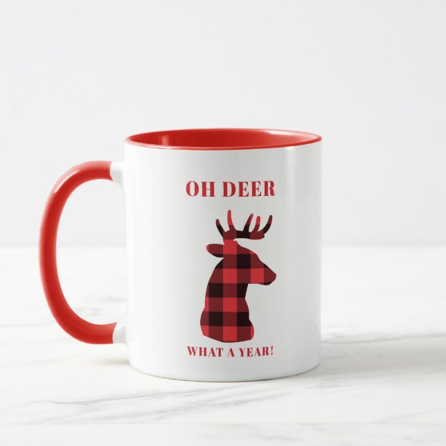 Taza Oh ciervo qué búfalo de año hizo vacaciones (Izquierda)