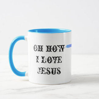 Taza Oh cómo me encanta el café de Jesús barro con cruz
