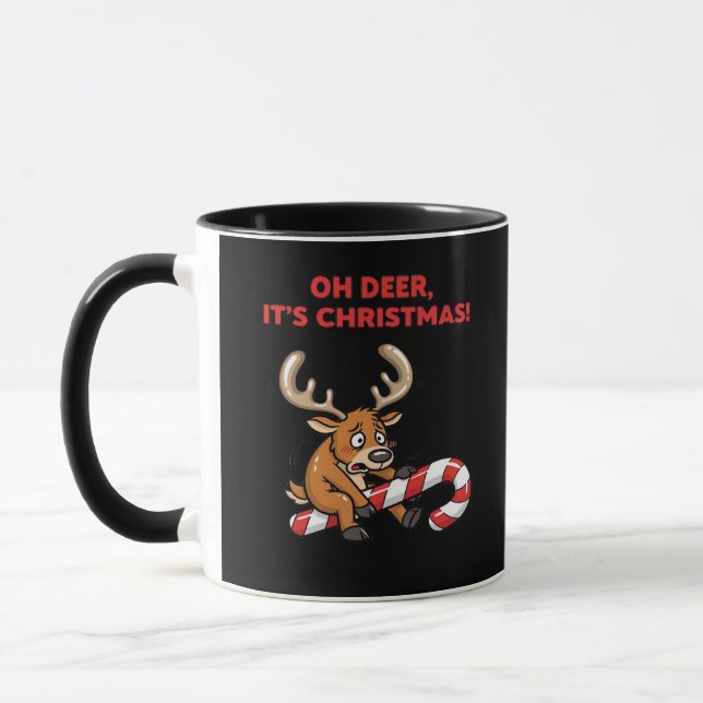 Taza Oh Deer Its Christmas Stressed Reindeer With Sweet (Izquierda)