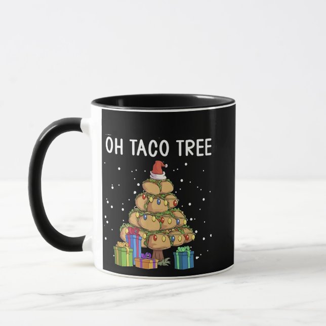 Taza Oh Taco Tree Funny Comida Mexicana Navidades Feo (Izquierda)