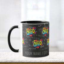 Ohio State buckeyes patrón de graffiti negro Mug