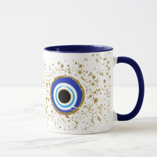 Taza ojo malvado rodeado de oro