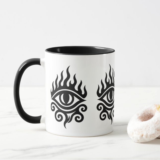 Taza Ojo tribal inflamante - Té de poder y visión (Con donut)