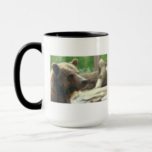 Taza Ojos animales de la cara del oso adorable lindo de