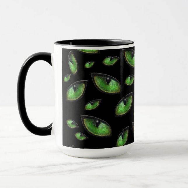 Taza Ojos de gatos verdes, tazón de café (Izquierda)