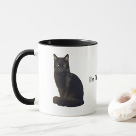 Taza Ojos de observación de gato negro | Te estoy vigil