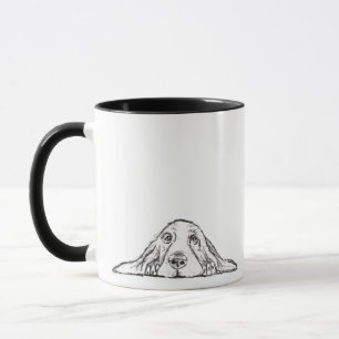 Taza ojos de perro blanco negro blanco simple perrito 