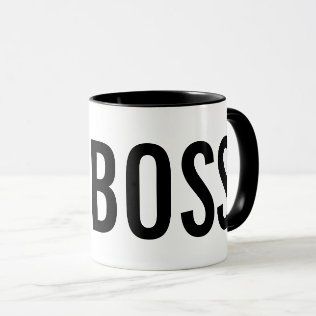 Taza OK BOSS funny coffee mug gift for employee (Anverso derecho)