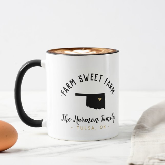 Taza Oklahoma Farm Sweet Farm Family Monogram Mug (Subido por el creador)