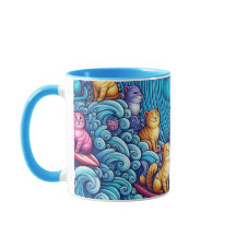 Ola azul de gatos para Kamala Harris Mug