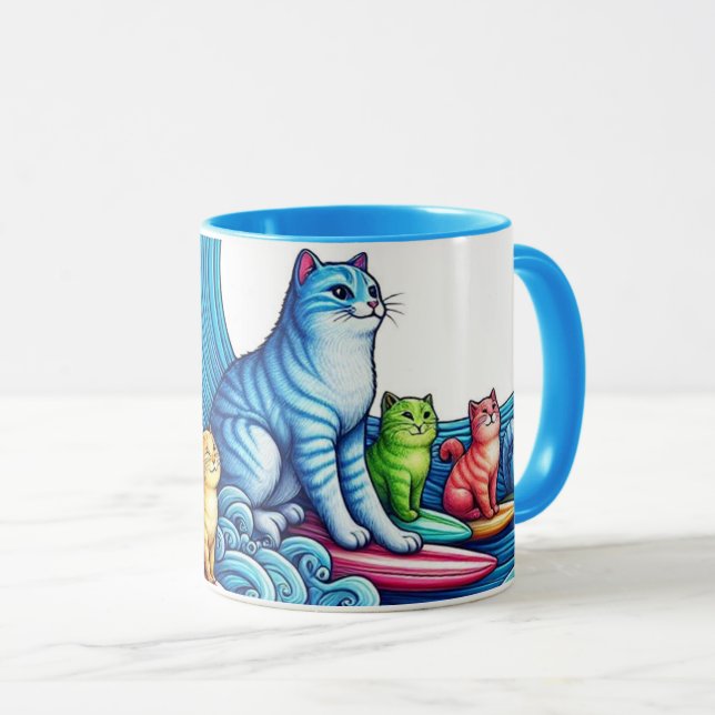 Taza Ola azul de gatos para Kamala Harris Mug (Anverso derecho)