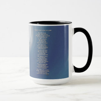 Taza Ola azul y gris con poema bíblico religioso