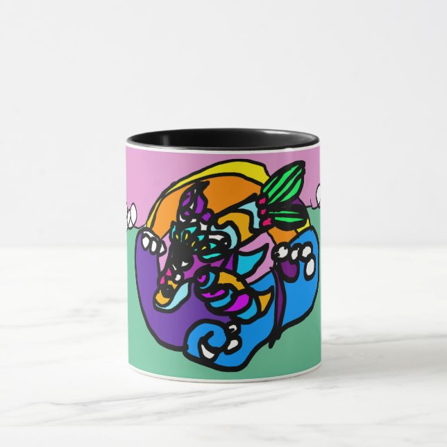 Taza Ola de delfines  (Centro)