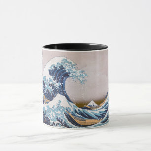 Taza Ola de tsunami frente a Kanagawa Japón por Hokusai