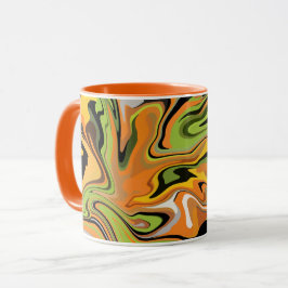 Taza Olas abstractas de colores de otoño
