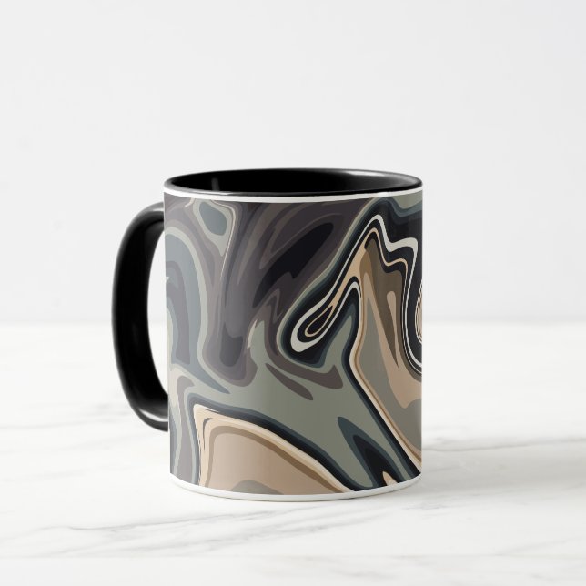 Taza Olas abstractas de tierra con tonos neutros (Anverso izquierdo)