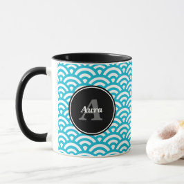 Taza Olas azules - Nombre personalizado