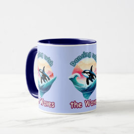Taza Olas de alegría: Orca saltando en aguas acuáticas