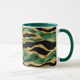 Taza Olas de Purpurina negro de oro verde