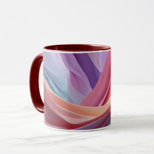 Taza Olas de tela pastel abstracta