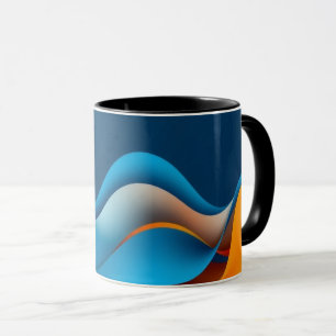 Taza Olas naranjas y azules
