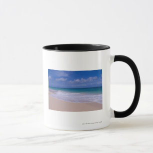 Taza Olas oceánicas que hacen espuma sobre la playa