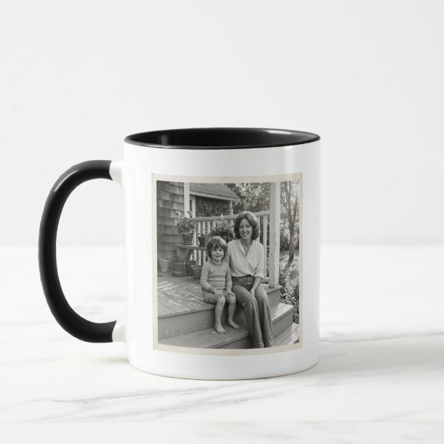 Taza Old Vintage Photo Current Portrait Mom Son Mother (Izquierda)
