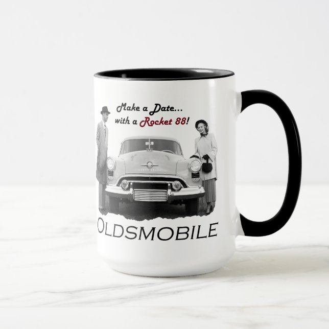 Taza Oldsmobile "hace una fecha… con un Rocket 88!" (Derecha)