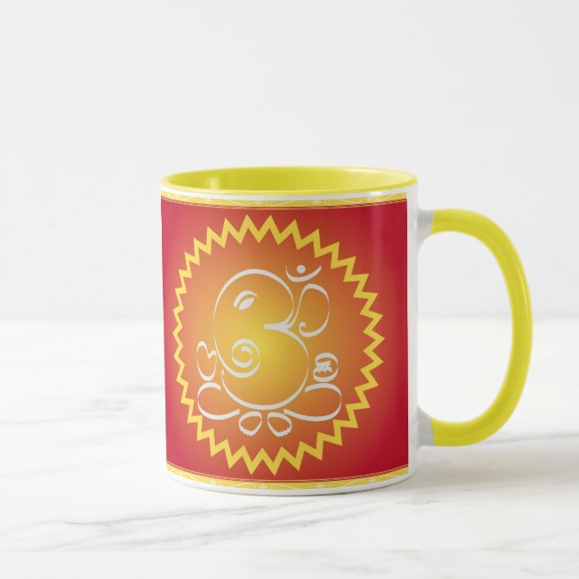 Taza OM Ganesha con la estrella amarilla (Derecha)