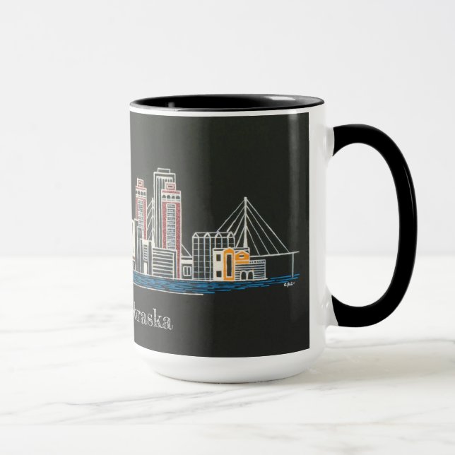 Taza Omaha, Nebraska City Skyline Coffee Mug (Derecha)