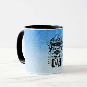 Taza Ombre Azul y blanco bucear en tonos soñados