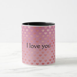 Taza Ombre de corazones rojos rosados