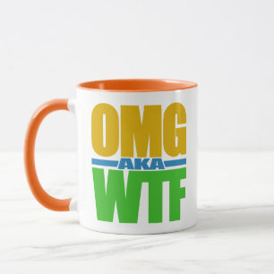 Taza OMG alias WTF nombres personalizados mugs