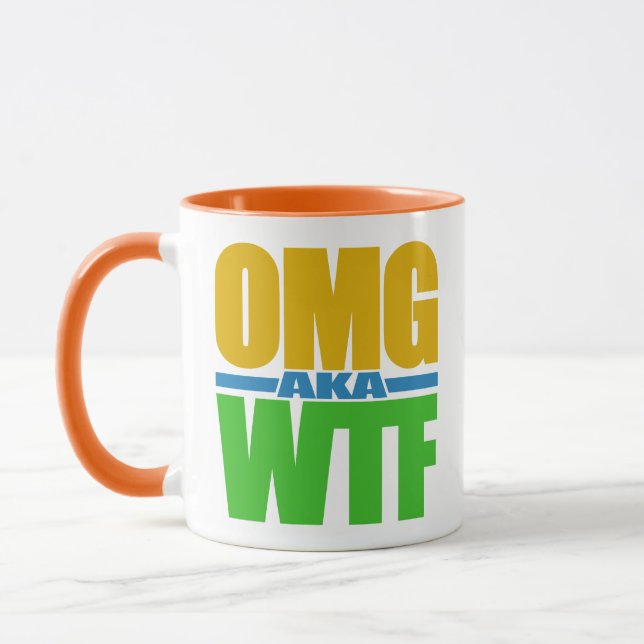 Taza OMG alias WTF nombres personalizados mugs (Izquierda)