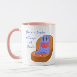 Taza Once a Bookie Always a Bookie Cute Ghost Reading