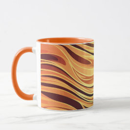 Taza Ondas Abstractas Cálidas Fluidas
