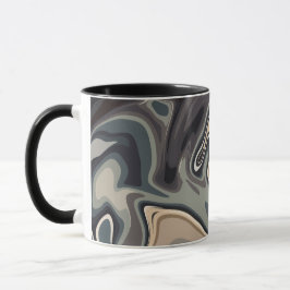 Taza Ondas abstractas terrosas con tonos neutros