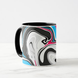 Taza Ondas abstractas y atrevidas con contrastes brilla